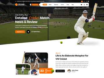Cricket League wordpress theme